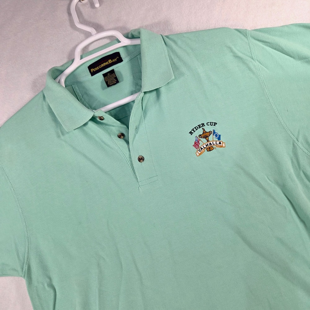 Vintage 2008 Ryder Cup Valhalla Polo Shirt Mens XL Peregrine Bay Mint Green Golf